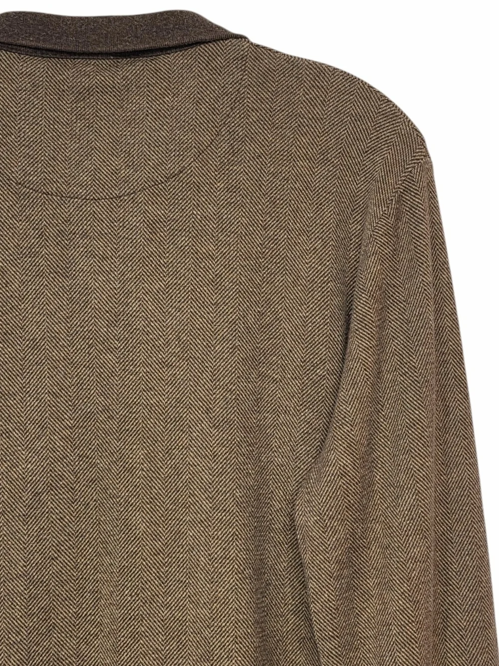 Polo Golf Ralph Lauren Men’s S Brown Herringbone Alpaca Blend 1/4 Zip